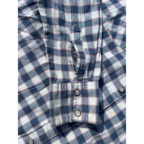 Wrangler Blouse Women Size Medium Plaid Pearl Snap Western Long Sleeve Shirt - Picture 9 of 11